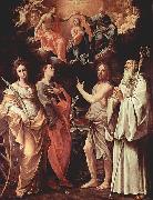 Guido Reni Marienkronung mit Hl. Katharina von Alexandrien, Hl. Johannes Evangelist, Hl. Johannes der Taufer, Hl. Romuald von Camaldoli oil